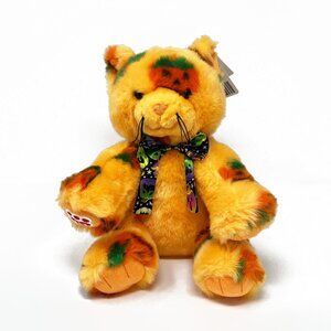 Build A Bear Pumpkin Kitty Orange Halloween Plush + Bow -2024Vault Collection